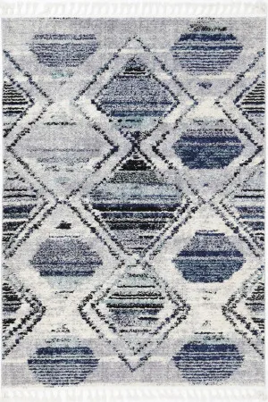 Deano Navy Blue Diamond Rug by Wild Yarn, a Contemporary Rugs for sale on Style Sourcebook