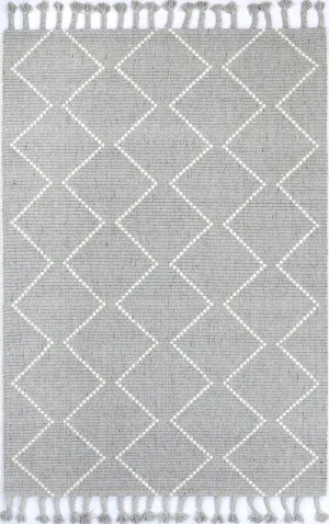 Petrus Diamond Tassel Grey Rug by Wild Yarn, a Contemporary Rugs for sale on Style Sourcebook
