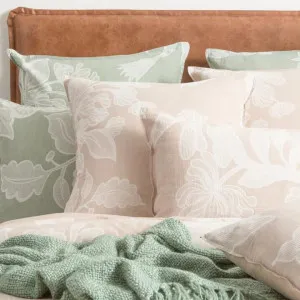 Renee Taylor Bentley Cotton Jacquard Nude European Pillowcase by null, a Cushions, Decorative Pillows for sale on Style Sourcebook