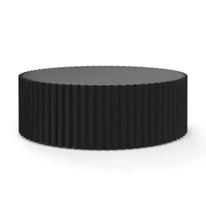 Kaei Fluted Round Coffee Table, 90cm, Black by FLH, a Coffee Table for sale on Style Sourcebook