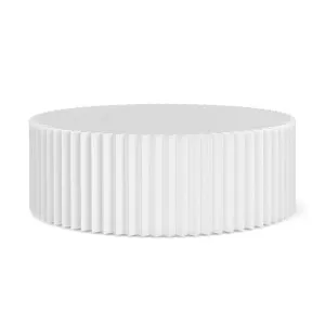 Kaei Fluted Round Coffee Table, 90cm, White by FLH, a Coffee Table for sale on Style Sourcebook