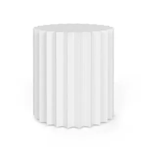 Kaei Fluted Round Side Table, White by FLH, a Side Table for sale on Style Sourcebook