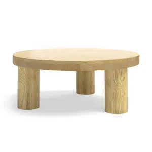 Nomad Oak Timber Round Coffee Table, 90cm, Natural by FLH, a Coffee Table for sale on Style Sourcebook