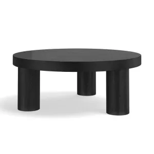 Nomad Oak Timber Round Coffee Table, 90cm, Black by FLH, a Coffee Table for sale on Style Sourcebook