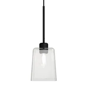 Parlour Lite Square Glass Pendant Light, Clear / Black by Lighting Republic, a Pendant Lighting for sale on Style Sourcebook