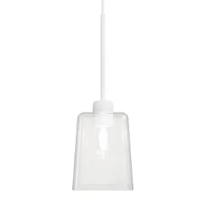 Parlour Lite Square Glass Pendant Light, Clear / White by Lighting Republic, a Pendant Lighting for sale on Style Sourcebook