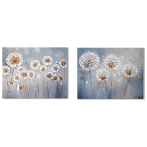 "Dandelion Field" 2 Piece Stretched Hand Painting Canvas Wall Art Set, 80cm by PNC Imports, a Artwork & Wall Decor for sale on Style Sourcebook
