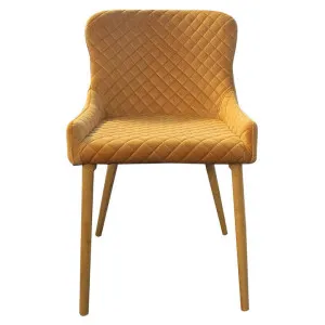 Calley Velvet Fabric Carver Dining Chair, Mustard by HOMESTAR, a Dining Chairs for sale on Style Sourcebook