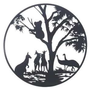 Avon Animal World Round Metal Wall Decor, Australian Wildlives, 80cm, Black by PNC Imports, a Wall Hangings & Decor for sale on Style Sourcebook