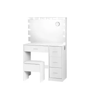 White Darcy Dressing Table Set with Stool 136cm x 89cm by Luxe Mirrors, a Shaving Cabinets for sale on Style Sourcebook