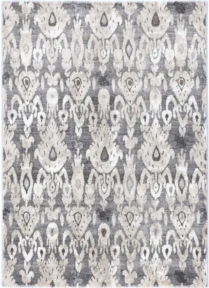 Everton Damask Grey Plush Rug by Wild Yarn, a Contemporary Rugs for sale on Style Sourcebook