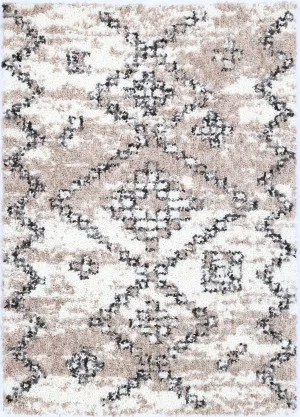 Effete Beige Shaggy Aztec Rug by Wild Yarn, a Contemporary Rugs for sale on Style Sourcebook