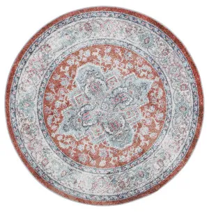 June Seo Terracotta & Ivory Transitional  Round Rug by Wild Yarn, a Contemporary Rugs for sale on Style Sourcebook