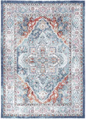 June Maykel Blue & Terracotta Transitional Rug by Wild Yarn, a Contemporary Rugs for sale on Style Sourcebook