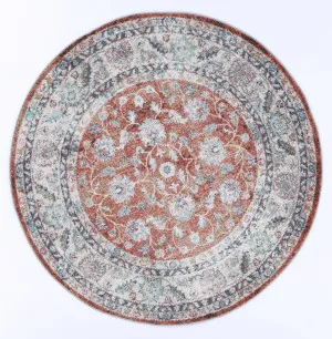 June Luda Terracotta Transitional Round Rug by Wild Yarn, a Contemporary Rugs for sale on Style Sourcebook
