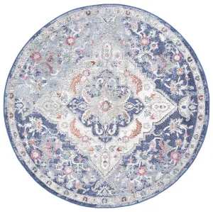 June Hollow Medalion Transitional Navy & Multi Round Rug by Wild Yarn, a Contemporary Rugs for sale on Style Sourcebook