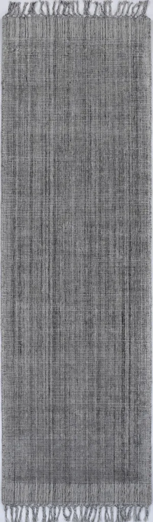 Byron Charcoal Wool Hall Runner "No Fringe" by Wild Yarn, a Contemporary Rugs for sale on Style Sourcebook