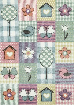 Tiny Dancer Cross-Stitch Cottage Multi Kids Rug by Wild Yarn, a Contemporary Rugs for sale on Style Sourcebook