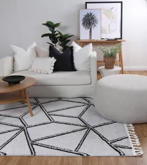Origin Nora Geometric Ivory & Athracite Rug by Wild Yarn, a Contemporary Rugs for sale on Style Sourcebook