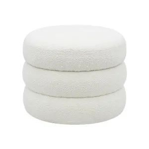 Bolo Cylinder Storage Ottoman Boucle Ivory by James Lane, a Ottomans for sale on Style Sourcebook