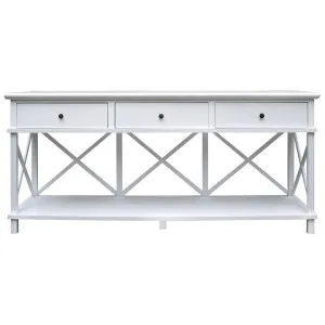 Bellevue Wooden 3 Drawer Console Table, 190cm, White by Cristaletta Living, a Console Table for sale on Style Sourcebook