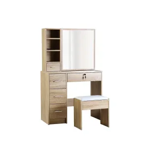 Diane Sliding Mirror Oak Dressing Table Set 131cm x 80cm by Luxe Mirrors, a Shaving Cabinets for sale on Style Sourcebook