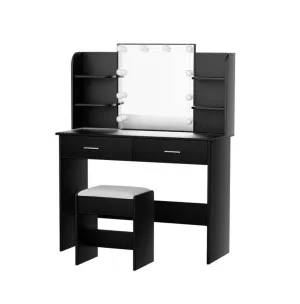Black LED Makeup Dressing Table Set with 10 Bulbs by Luxe Mirrors, a Shaving Cabinets for sale on Style Sourcebook