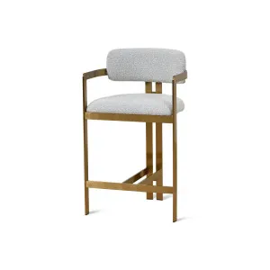 Ivy Gold Bar Stool - Grey Boucle by Calibre Furniture, a Bar Stools for sale on Style Sourcebook