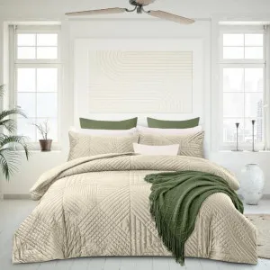 Bas Phillips Barossa Valley Velvet Quilted Oatmeal Quilt Cover Set by null, a Quilt Covers for sale on Style Sourcebook