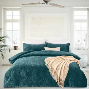 Bas Phillips Salamanca Velvet Quilted Teal Quilt Cover Set by null, a Quilt Covers for sale on Style Sourcebook