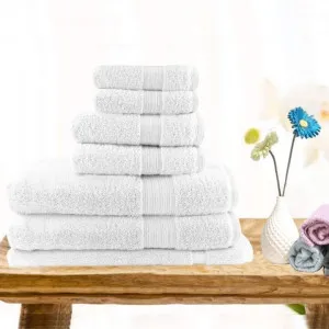 Softouch Light Weight Soft Premium Cotton Bath Towel 7 Piece White Towel Pack by null, a Towels & Washcloths for sale on Style Sourcebook