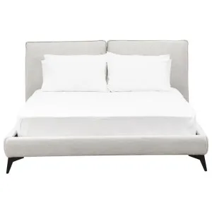 Olgod Boucle Fabric Platform Bed, Queen, Pearl Grey by Conception Living, a Beds & Bed Frames for sale on Style Sourcebook