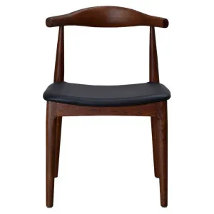 Ellister Wooden Elbow Dining Chair, Faux Leather Seat, Set of 2, Dark Brown by Conception Living, a Dining Chairs for sale on Style Sourcebook