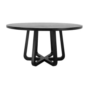 Pariroa Wooden Round Dining Table, 150cm, Black by Conception Living, a Dining Tables for sale on Style Sourcebook