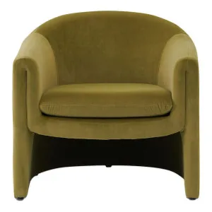 Bonner Velvet Fabric Tub Chair, Army Green by Conception Living, a Chairs for sale on Style Sourcebook