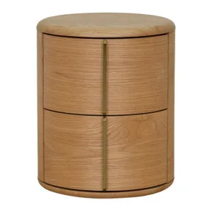 Landon Wooden Round Bedside Table, Natural by Conception Living, a Bedside Tables for sale on Style Sourcebook