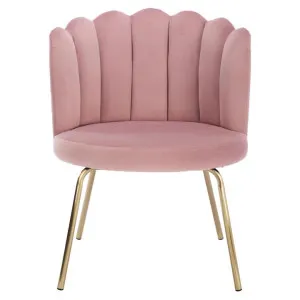 Elara Velvet Fabric Tub Chair, Blush / Gold by Room Aura, a Chairs for sale on Style Sourcebook
