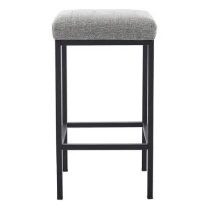Asher Fabric & Metal Counter Stool, Light Grey / Black by Room Aura, a Bar Stools for sale on Style Sourcebook