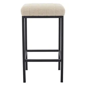 Asher Fabric & Metal Counter Stool, Cream/ Black by Room Aura, a Bar Stools for sale on Style Sourcebook