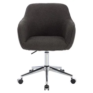 Isla Boucle Fabric Office Chair, Charcoal / Chrome by Room Aura, a Chairs for sale on Style Sourcebook