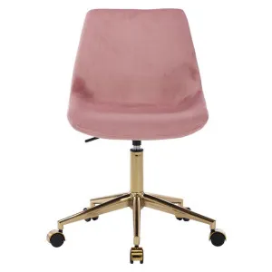 Liori Velvet Fabric Office Chair, Blush / Gold by Room Aura, a Chairs for sale on Style Sourcebook