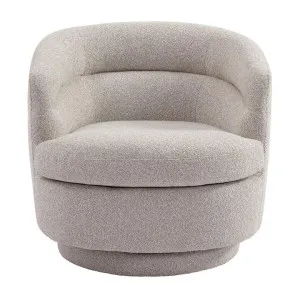 Holly Fabric Swivel Tub Chair, Warm Grey by Cozy Lighting & Living, a Chairs for sale on Style Sourcebook