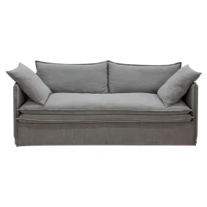 Palm Beach Fabric Slip Cover Sofa, 3 Seater, Slate Grey by Cozy Lighting & Living, a Sofas for sale on Style Sourcebook