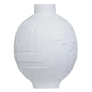 Pandora Greek Key Ceramic Vase, Medium by Cozy Lighting & Living, a Vases & Jars for sale on Style Sourcebook