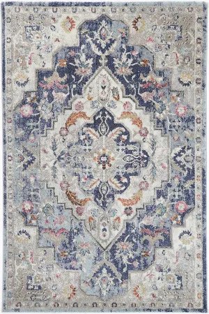 June Transitional Navy Multi Rug by Wild Yarn, a Contemporary Rugs for sale on Style Sourcebook