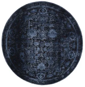 Brook Staten Blue Round Rug by Wild Yarn, a Contemporary Rugs for sale on Style Sourcebook