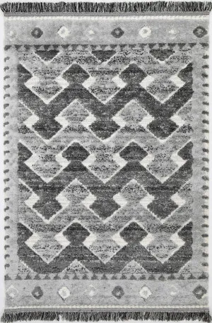 Beni Carved Lines Anthracite Rugs by Wild Yarn, a Shag Rugs for sale on Style Sourcebook