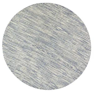 Nordic Blue Reversible Wool Round Rug by Wild Yarn, a Contemporary Rugs for sale on Style Sourcebook