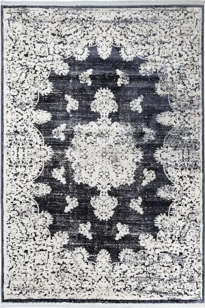 Eliza Medallion Navy Rug by Wild Yarn, a Contemporary Rugs for sale on Style Sourcebook