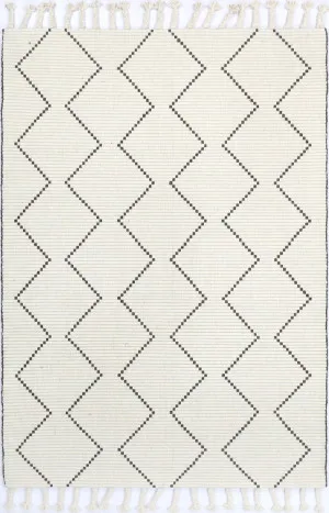 Petrus Diamond Tassel Cream Rug by Wild Yarn, a Contemporary Rugs for sale on Style Sourcebook